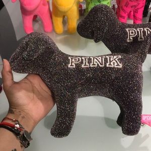 Dark glitter pink dog